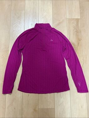 Paradox Mock Neck 1/4 Zip Wool Blend Long Sleeve Top, sz L